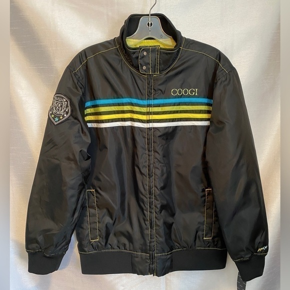 NWT Vintage Coogi Black and Neon  Stripes Windbreaker Ladies LG - Picture 15 of 15